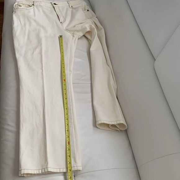 Sigrid Olsen Cotton Cream Two-Piece Suit Jacket Pants Embroidered Size L/14 - Picture 12 of 16
